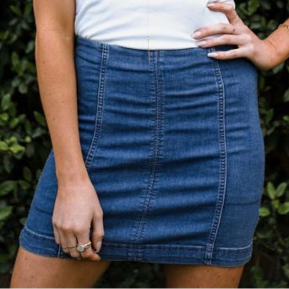 Free People denim skirt